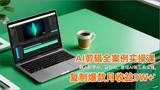 AI剪辑全案例实操课，融入即梦AI、豆包AI、星绘AI等工具实操，复制爆款月收益3W+-泡泡网赚