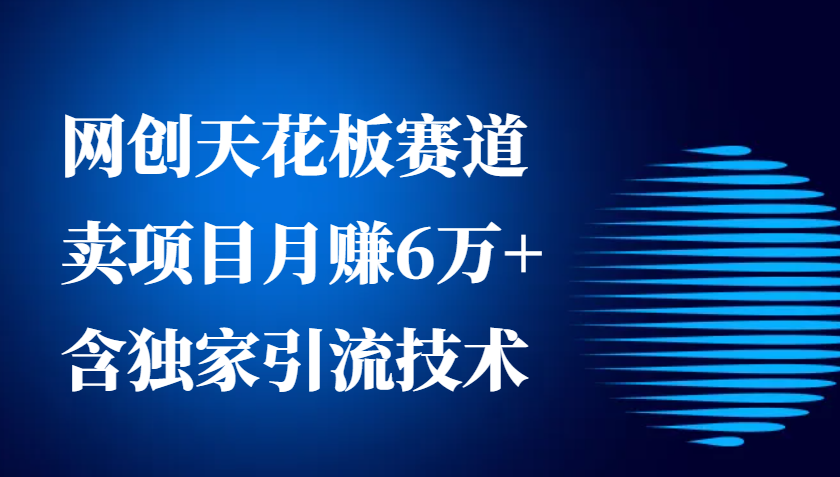 网创天花板赛道，卖项目月赚6万+，含独家引流技术(共26节课)-泡泡网赚