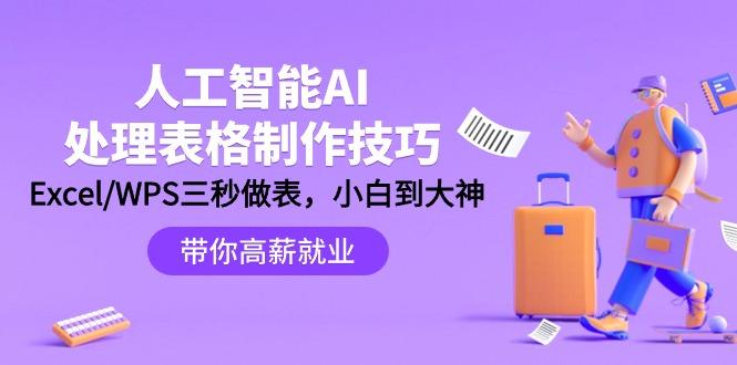 (9459期)人工智能-AI处理表格制作技巧：Excel/WPS三秒做表，大神到小白-泡泡网赚