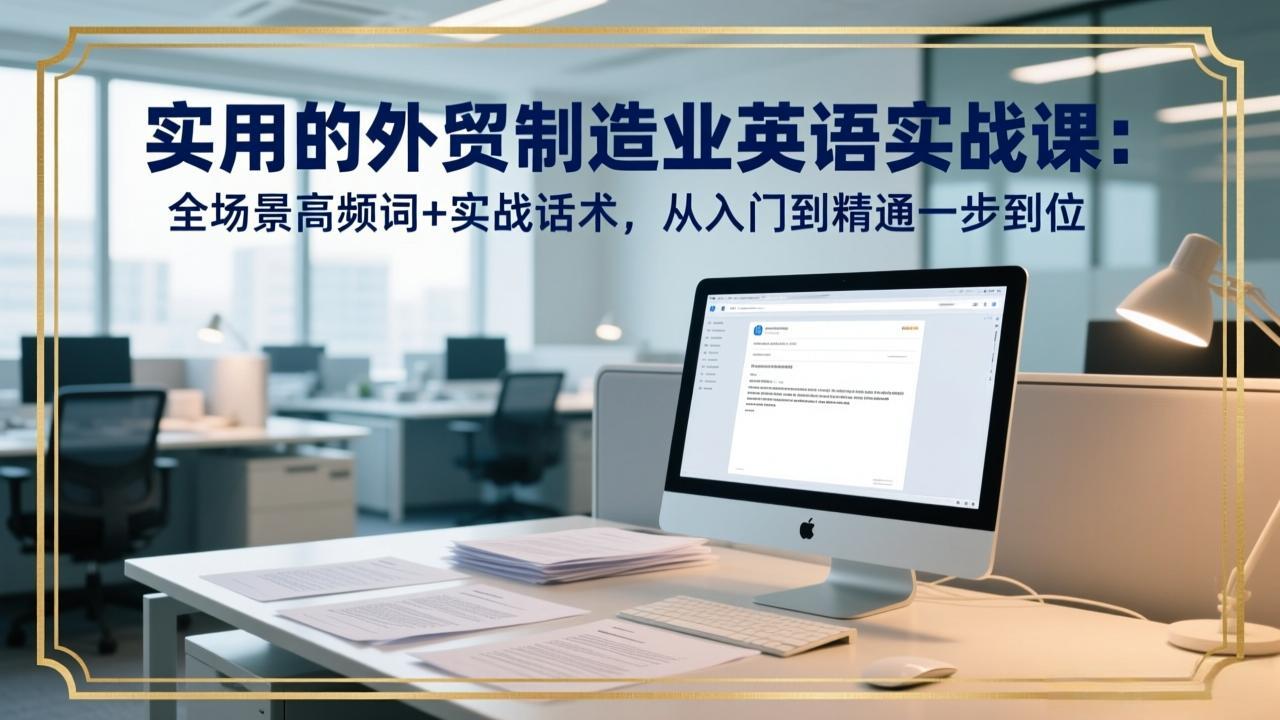 实用的外贸制造业英语实战课：全场景高频词+实战话术，从入门到精通一步到位-泡泡网赚