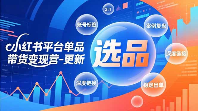 小红书平台单品带货变现营-更新，极致选品、账号标签、案例复盘，深度链接，快速启动稳定出单-泡泡网赚