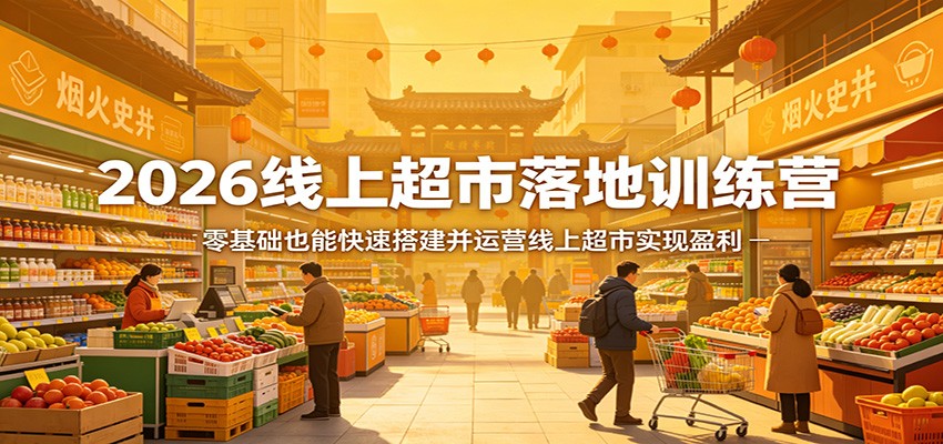 2026线上超市落地训练营，零基础也能快速搭建并运营线上超市实现盈利-泡泡网赚