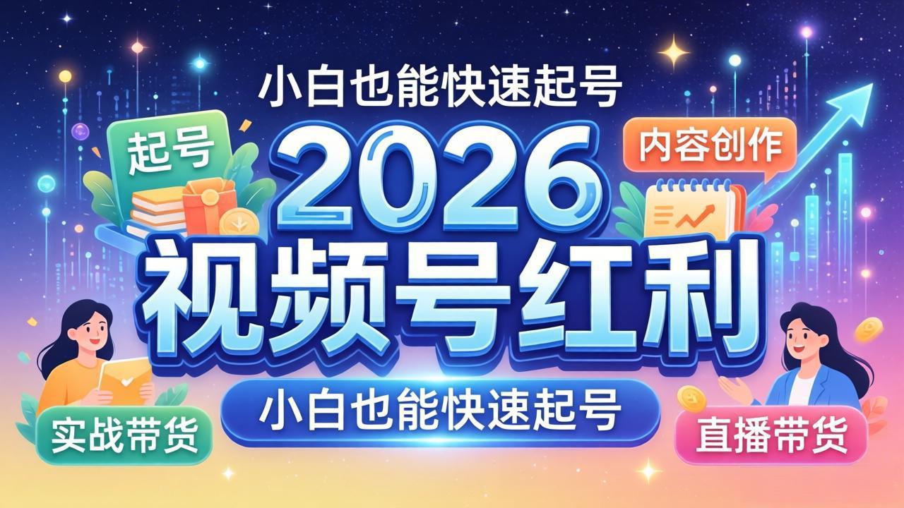 2026视频号红利实战营，大佬亲授起号、内容、直播、IP、投流、私域、矩阵全套落地打法-泡泡网赚