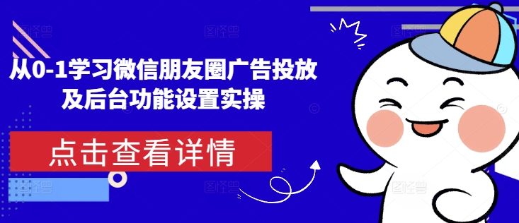 从0-1学习微信朋友圈广告投放及后台功能设置实操-泡泡网赚