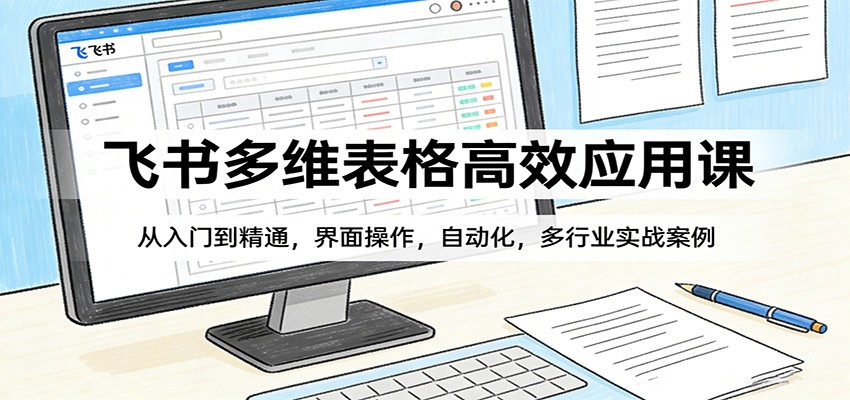 飞书多维表格高效应用课：从入门到精通，界面操作，自动化，多行业实战案例-泡泡网赚