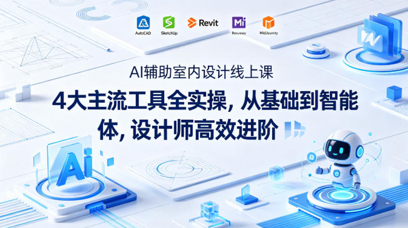AI辅助室内设计线上课｜4大主流工具全实操，从基础到智能体，设计师高效进阶-泡泡网赚