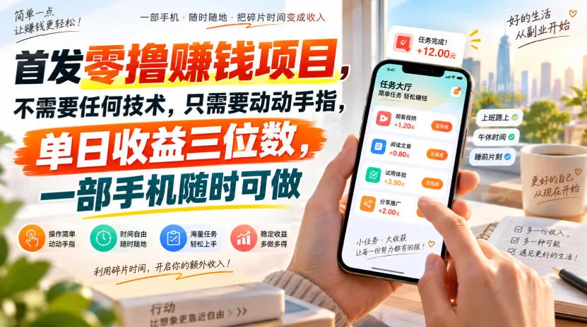 首发零撸賺钱项目，不需要任何技术，只需要动动手指，单日收益三位数，一部手机随时可做【揭秘】-泡泡网赚