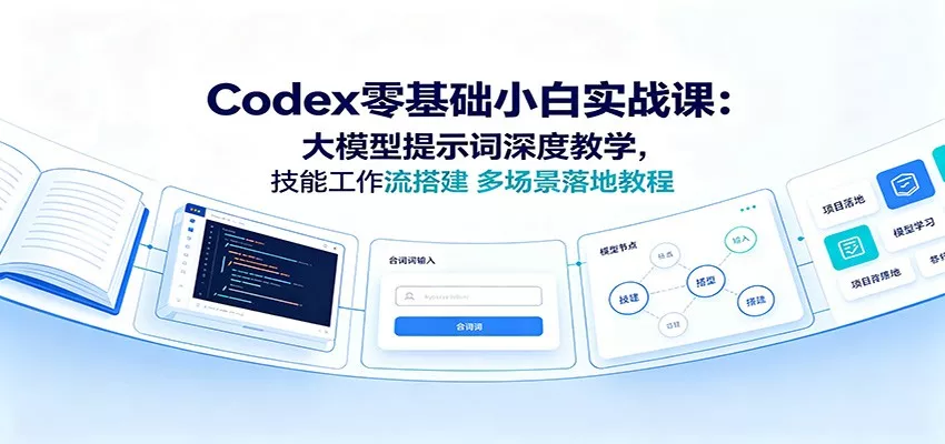 Codex零基础小白实战课：大模型提示词深度教学，技能工作流搭建多场景落地教程-泡泡网赚