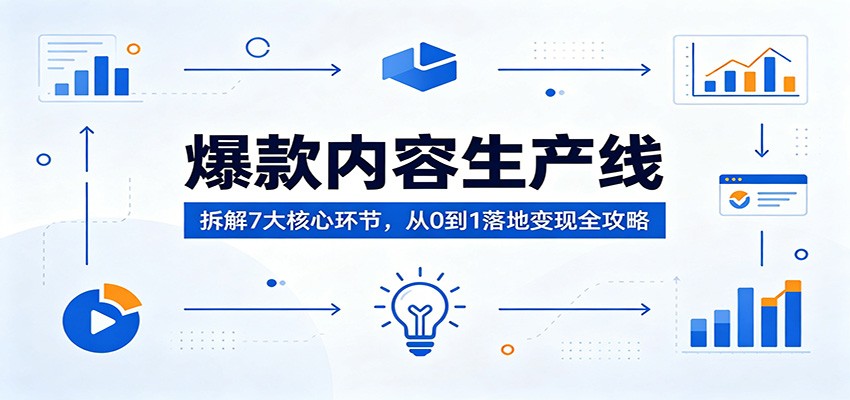 爆款内容生产线：拆解7大核心环节，从0到1落地变现全攻略-泡泡网赚