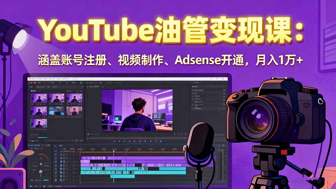 2025YouTube油管变现课：涵盖账号注册、视频制作、Adsense开通，月入1万+-泡泡网赚
