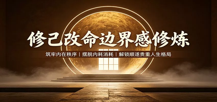 修己改命边界感修炼：筑牢内在秩序，摆脱内耗消耗，解锁顺遂贵重人生格局-泡泡网赚