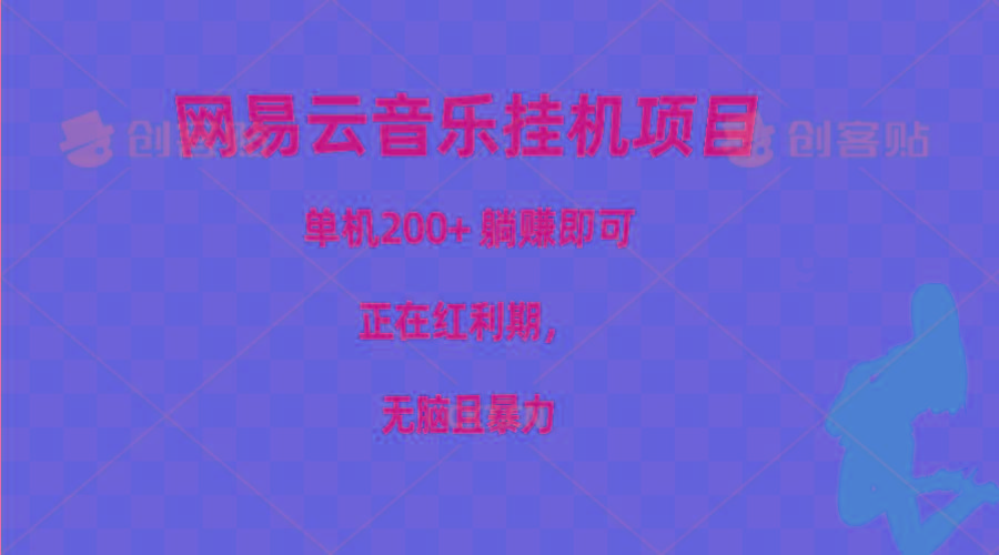 网易云音乐挂机项目，单机200+，躺赚即可，正在红利期，无脑且暴力-泡泡网赚