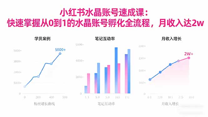 2025小红书水晶账号速成课：快速掌握从0-1水晶账号孵化全流程，月收入达2w-泡泡网赚