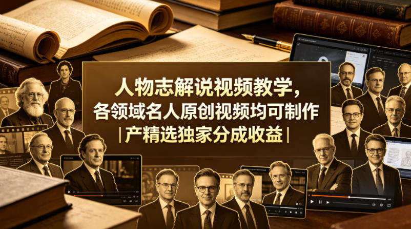 人物志解说视频教学，各领域名人原创视频均可制作丨精选独家分成收益(更新0430)-泡泡网赚