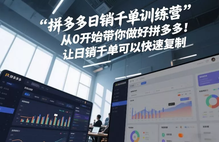 拼多多日销千单训练营，从0开始带你做好拼多多，让日销千单可以快速复制(更新26年8月)-泡泡网赚