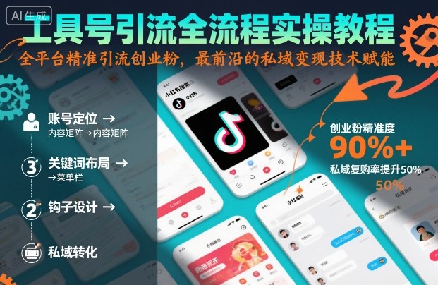 工具号引流全流程保姆级实操教程，全平台精准引流创业粉，最前沿的私域变现技术赋能-泡泡网赚