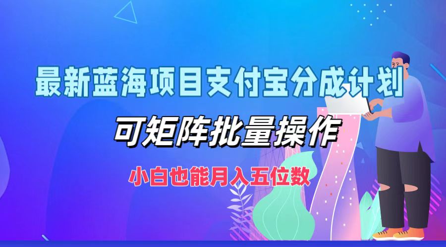 最新蓝海项目支付宝分成计划，可矩阵批量操作，小白也能月入五位数-泡泡网赚