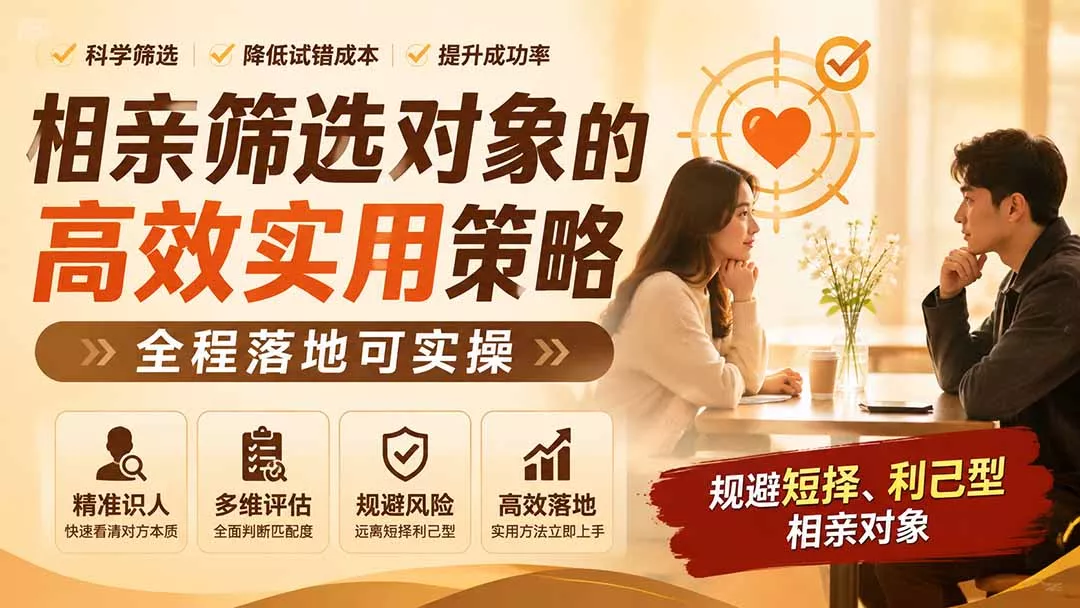 付费文章：相亲筛选对象的高效实用策略，全程落地可实操，规避短择、利己型相亲对象-泡泡网赚