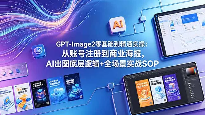 GPT-Image2零基础到精通实操：从账号注册到商业海报，AI出图底层逻辑+全场景实战SOP-泡泡网赚