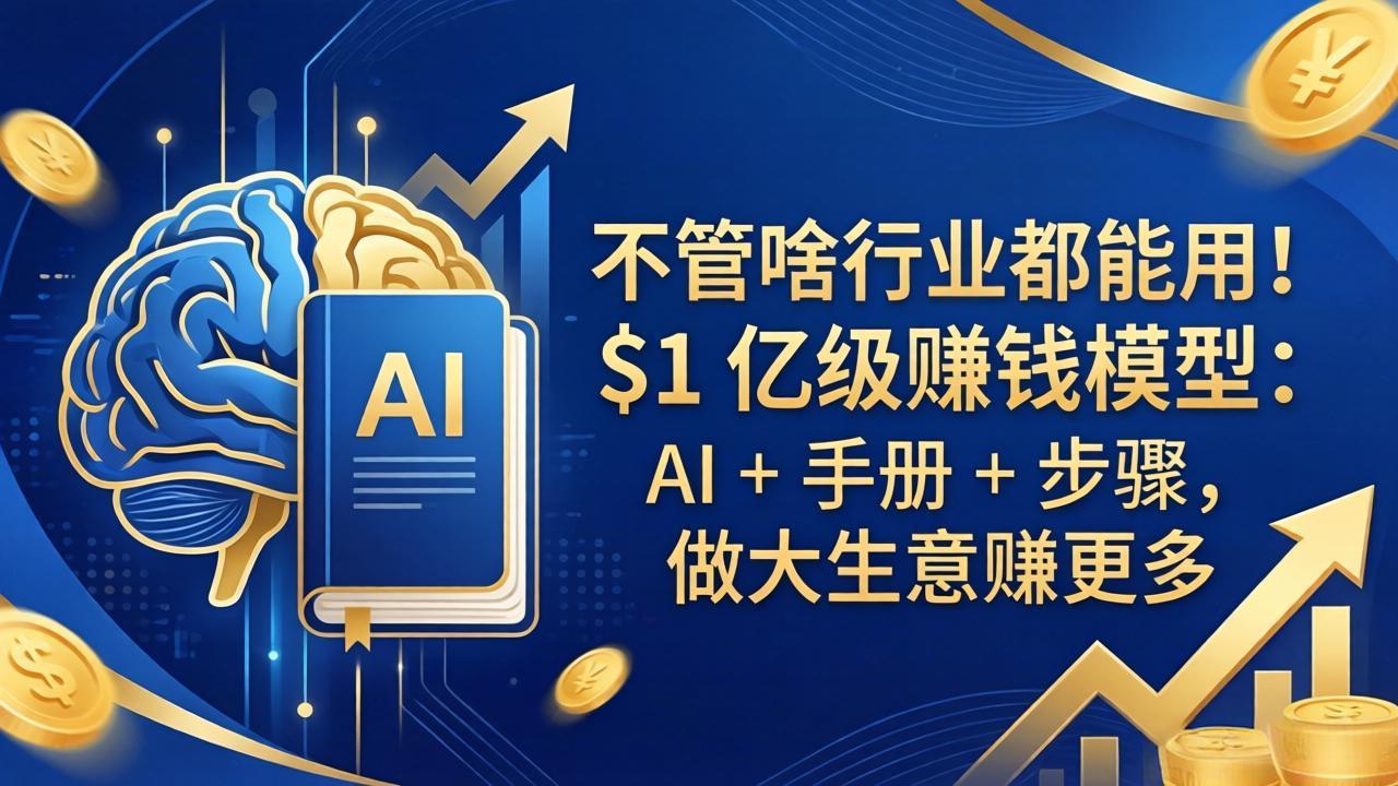 不管啥行业都能用！$1 亿级赚钱模型：AI + 手册 + 步骤，做大生意赚更多-泡泡网赚