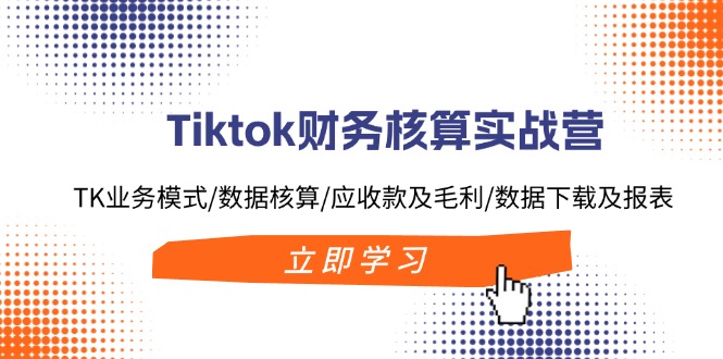 Tiktok财务核算实战营：TK业务模式/数据核算/应收款及毛利/数据下载及报表-泡泡网赚