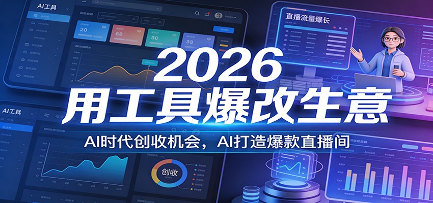 2026用工具爆改生意，AI时代创收机会，AI打造爆款直播间-泡泡网赚