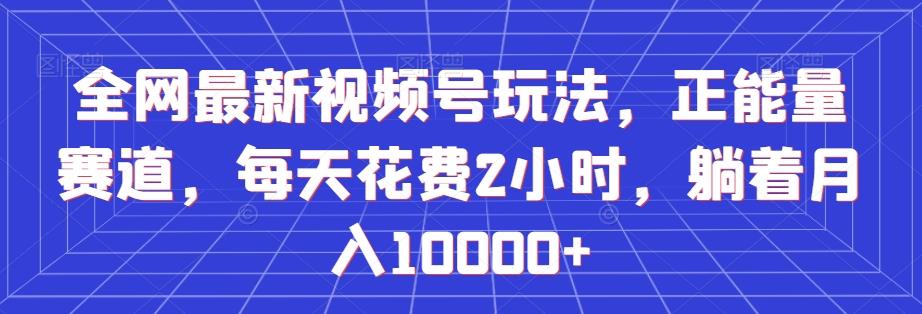 全网最新视频号玩法，正能量赛道，每天花费2小时，躺着月入10000+【揭秘】-泡泡网赚