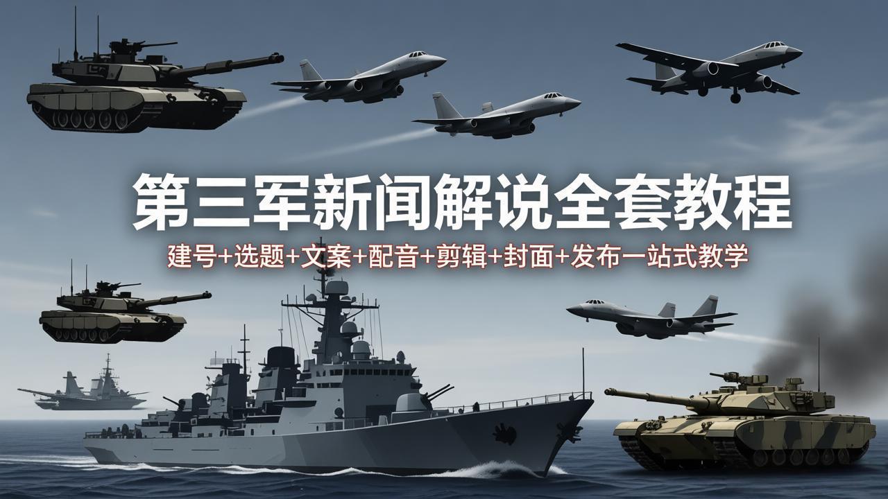 第三军迷新闻解说全套教程：建号+选题+文案+配音+剪辑+封面+发布一站式教学-泡泡网赚