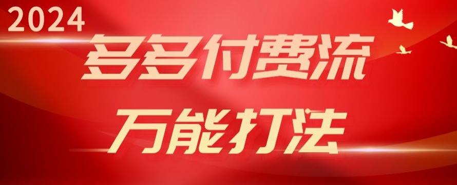 2024多多付费流万能打法、强付费起爆、流量逻辑、高转化、高投产【揭秘】-泡泡网赚