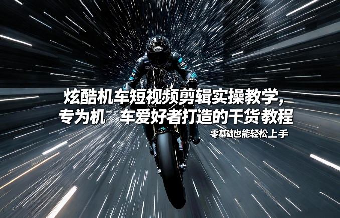 炫酷机车短视频剪辑实操教学，专为机车爱好者打造的干货教程，零基础也能轻松上手-泡泡网赚