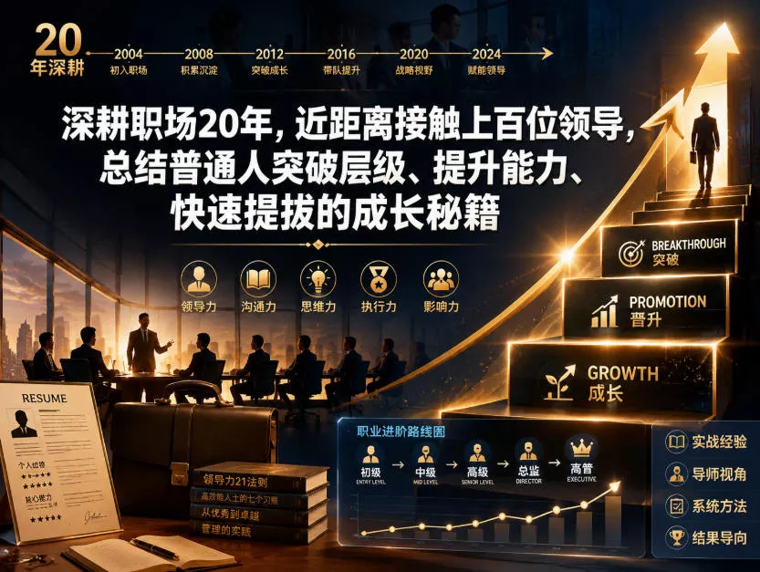 付费文章：深耕职场20年，近距离接触上百位领导，总结普通人突破层级、提升能力、快速提拔的成长秘籍(全网独家干货)-泡泡网赚