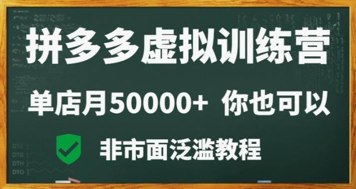 拼多多虚拟电商训练营月入30000+你也行，暴利稳定长久，副业首选-泡泡网赚