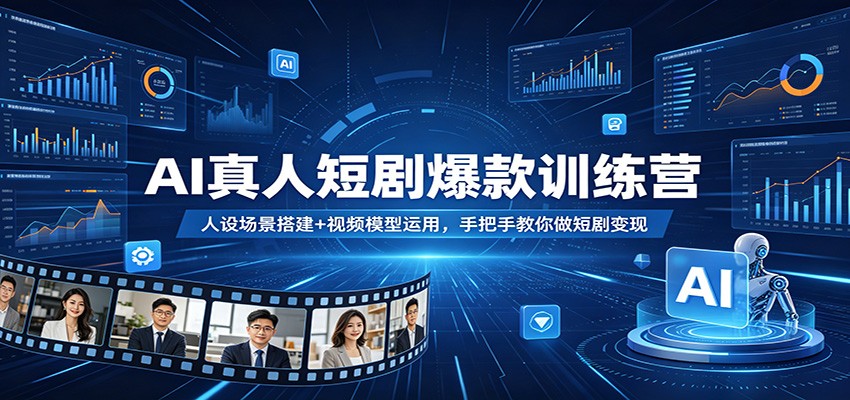 AI真人短剧爆款训练营：人设场景搭建+视频模型运用，手把手教你做短剧变现-泡泡网赚