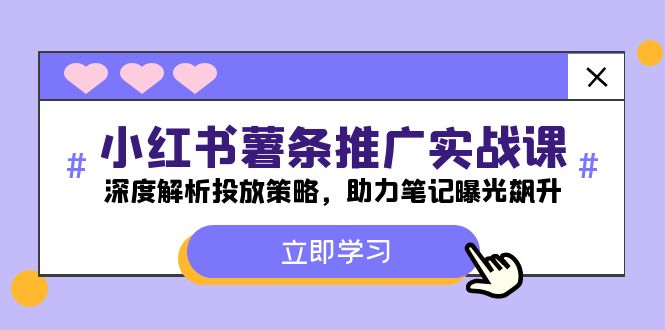 小红书-薯条推广实战课：深度解析投放策略，助力笔记曝光飙升-泡泡网赚