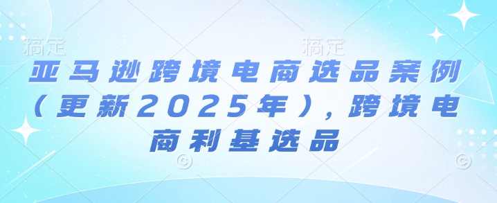 亚马逊跨境电商选品案例(更新2025年10月)，跨境电商利基选品-泡泡网赚