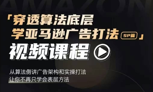 穿透算法底层，学亚马逊广告打法SP篇，从算法侧讲广告架构和实操打法，让你不再只学会表层方法-泡泡网赚
