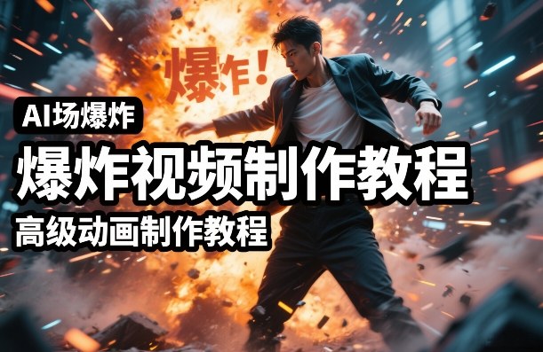 AI场景爆炸视频制作教程，利用人物实拍视频制作出高级的动画特效-泡泡网赚