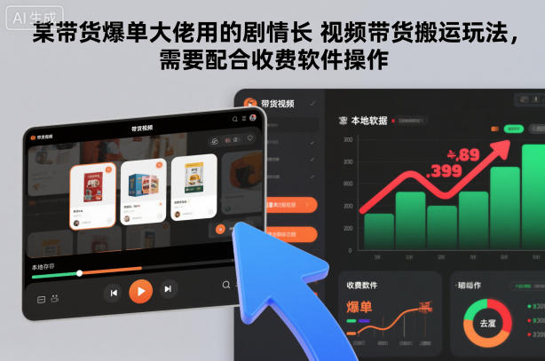 某带货爆单大佬用的剧情长视频带货搬运玩法，需要配合收费软件操作-泡泡网赚