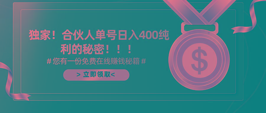 (10028期)合伙人广告撸金最新玩法，每天单号400纯利-泡泡网赚