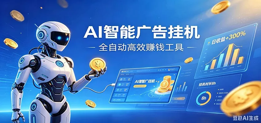AI智能广告挂机，小白轻松上手，在家自动赚收益-泡泡网赚