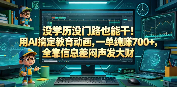 没学历没门路也能干！用AI搞定教育动画，一单纯賺700+，全靠信息差闷声发大财【揭秘】-泡泡网赚