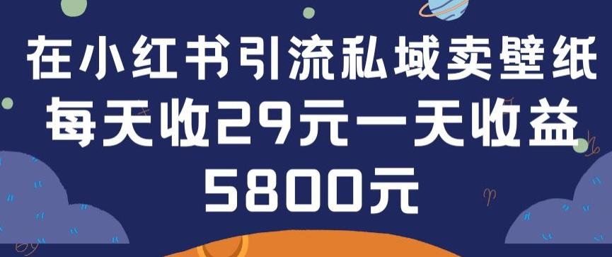在小红书引流私域卖壁纸每张29元单日最高卖出200张(0-1搭建教程)【揭秘】-泡泡网赚