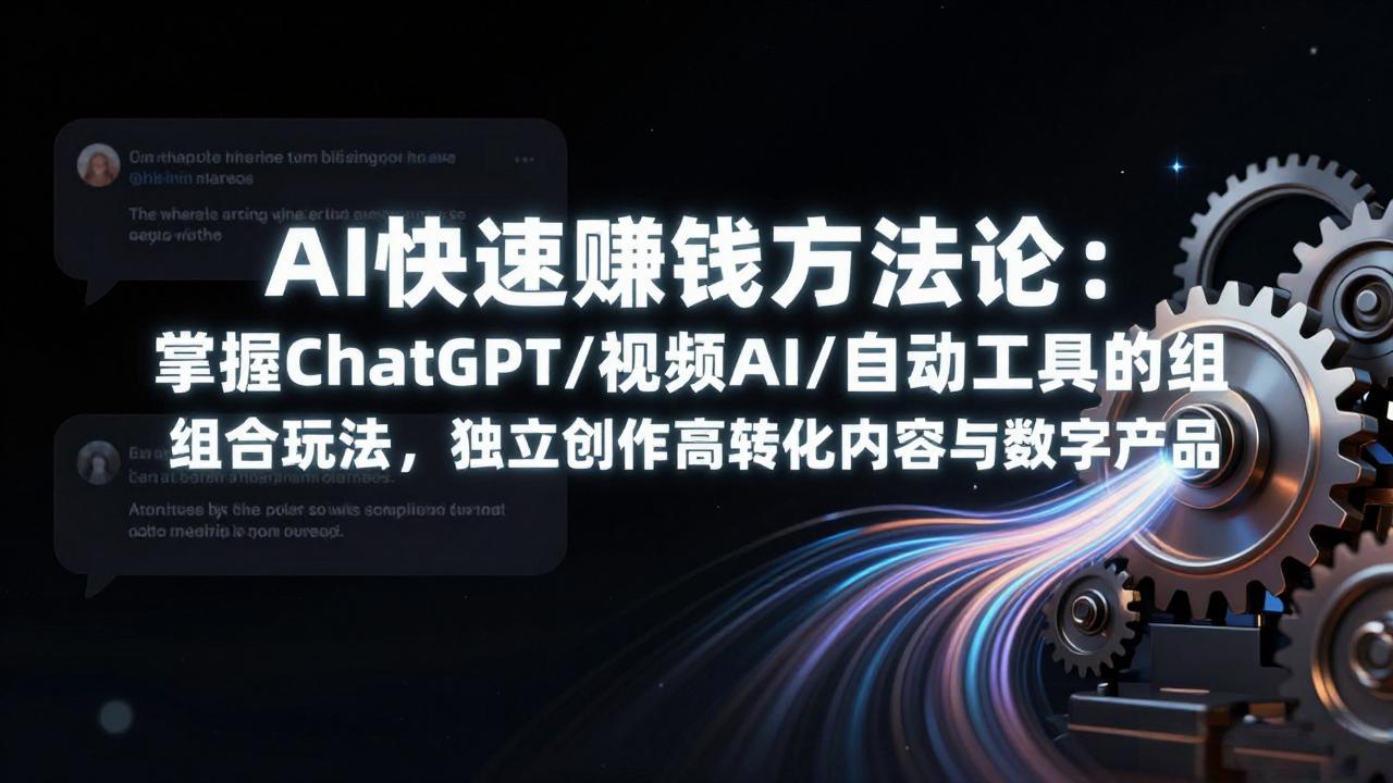 AI快速赚钱方法论：掌握ChatGPT/视频AI/自动化工具的组合玩法，独立创作高转化内容与数字产品-泡泡网赚