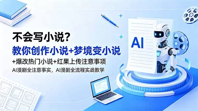 不会写小说？教你创作小说+梦境变小说+爆改热门小说+红果上传注意事项，AI漫剧全流程实战教学-泡泡网赚