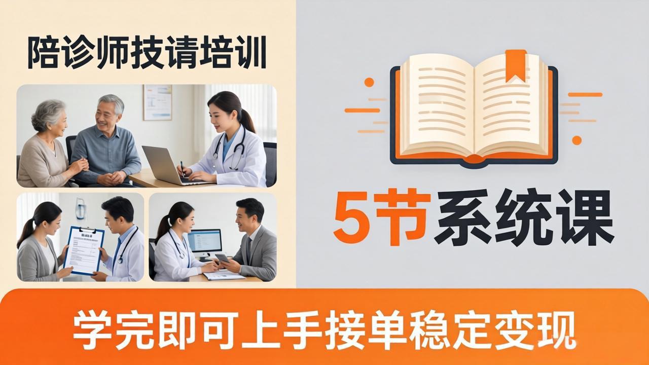 想做陪诊师不知从何下手？5节系统课教你掌握核心技能，学完即可上手接单稳定变现-泡泡网赚