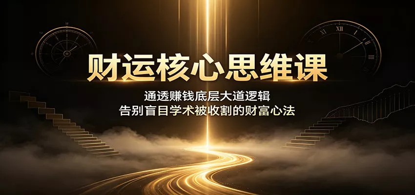 财运核心思维课：通透赚钱底层大道逻辑，告别盲目学术被收割的财富心法-泡泡网赚