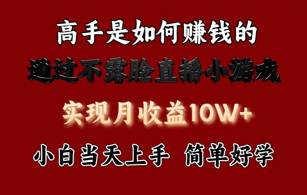 每天收益3800+，来看高手是怎么赚钱的，新玩法不露脸直播小游戏，小白当天上手-泡泡网赚