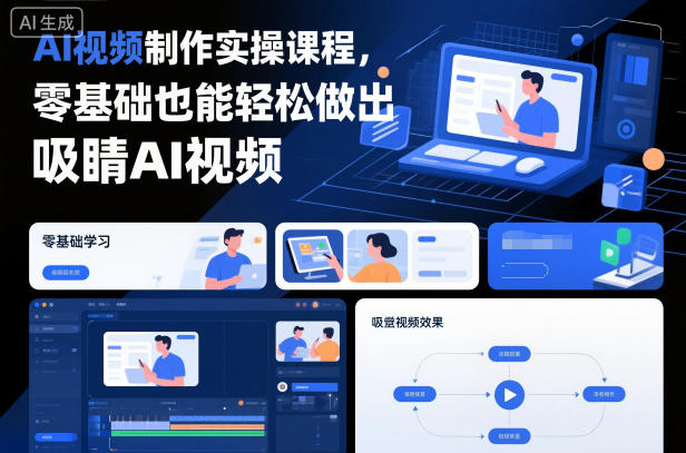 AI视频制作实操课程，零基础也能轻松做出吸睛AI视频-泡泡网赚
