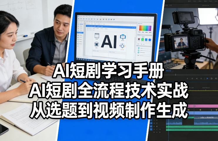 AI短剧学习手册，AI短剧全流程技术实战，从选题到视频制作生成-泡泡网赚