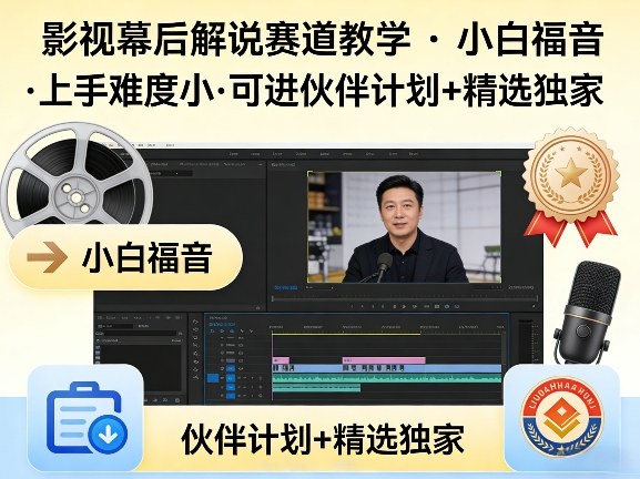 某大佬的影视幕后解说赛道教学，小白福音，上手难度小，可进伙伴计划+精选独家-泡泡网赚